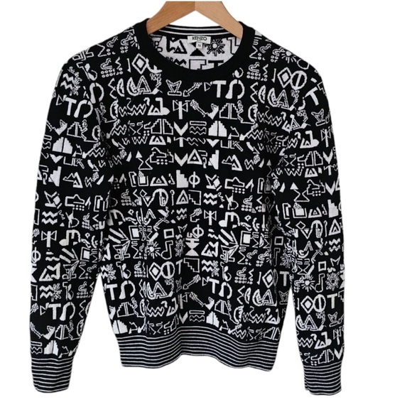 Kenzo black/white knit sweater size M - Picture 2 of 4